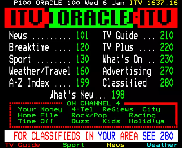 Central from Wednesday 6th January 1988