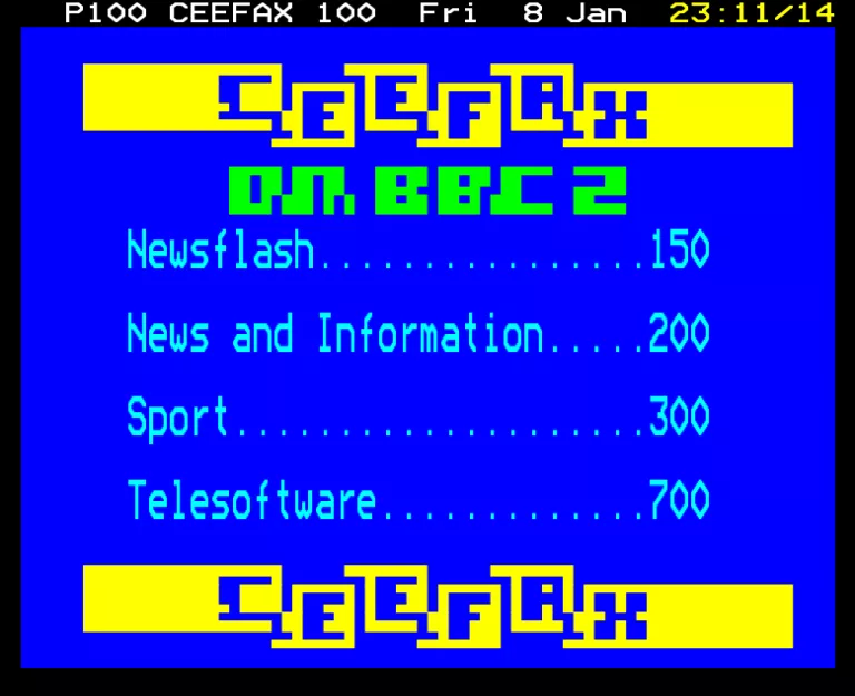 BBC2 from Friday 8th January 1988