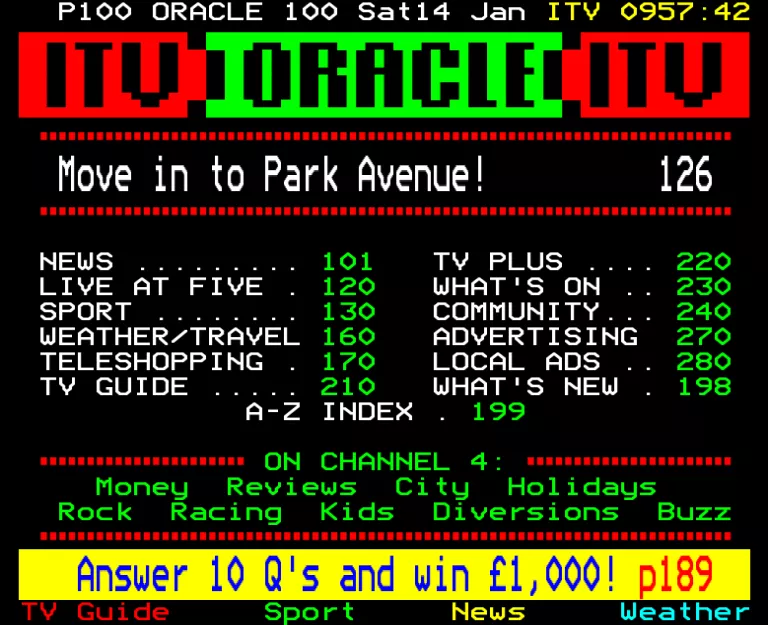 Yorkshire from Saturday 14th January 1989