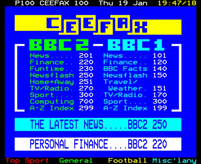 BBC2 from Thursday 19th January 1989