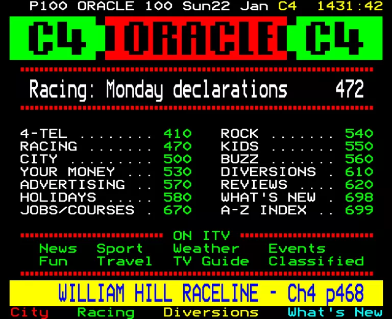 Channel Four from Sunday 22nd January 1989