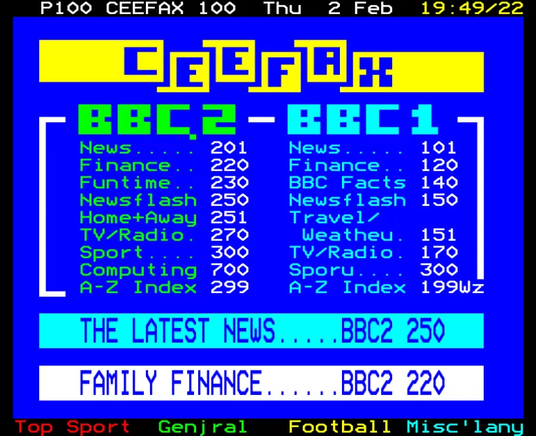 BBC2 from Thursday 2nd February 1989