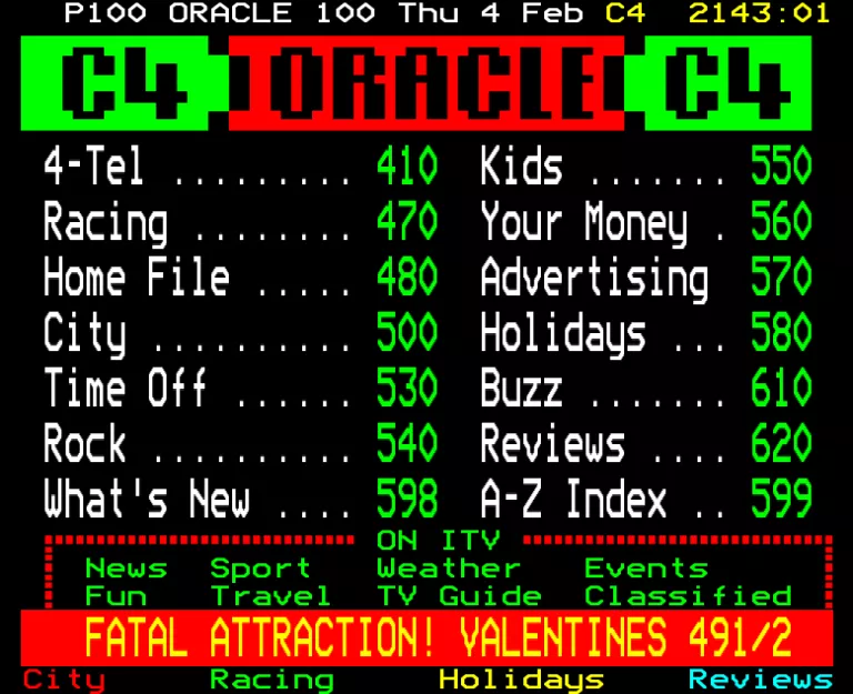 Channel Four from Thursday 4th February 1988