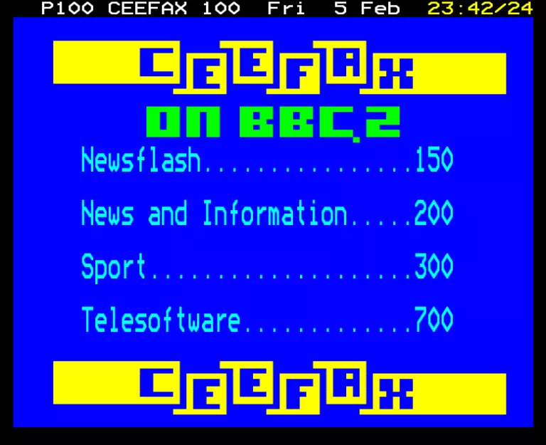 BBC2 from Friday 5th February 1988