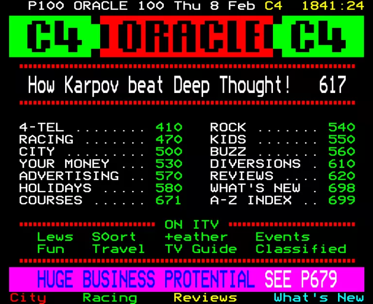 Channel Four from Thursday 8th February 1990