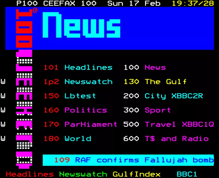 BBC2 from Sunday 17th February 1991