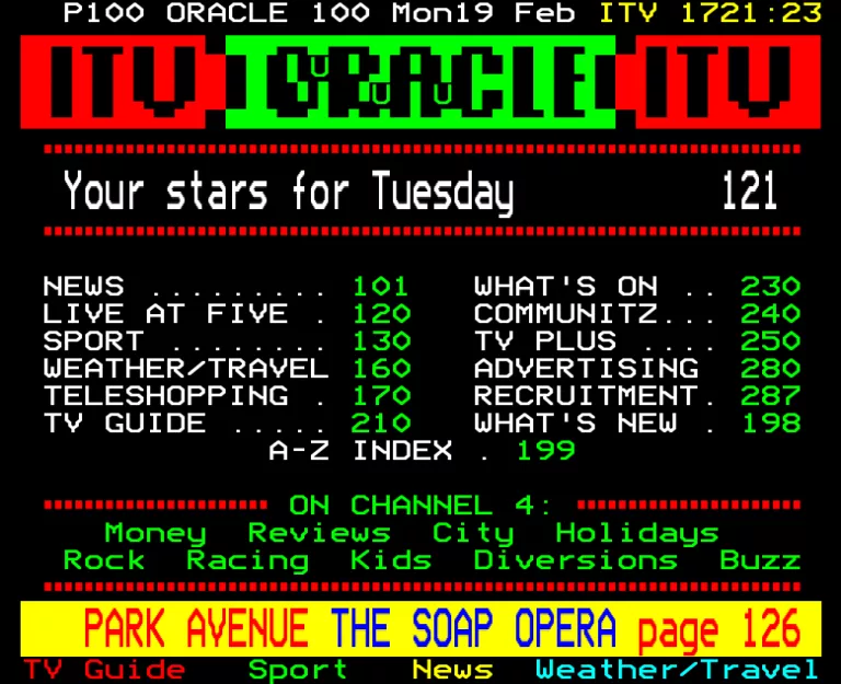 Central from Monday 19th February 1990