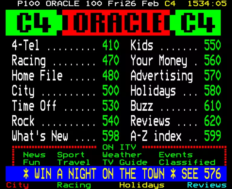 Channel Four from Friday 26th February 1988