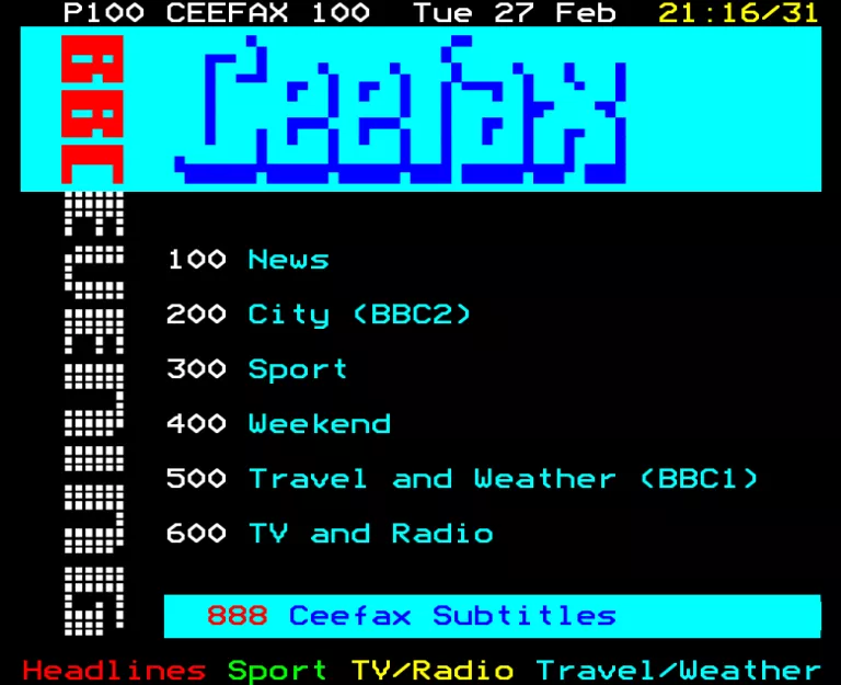 BBC2 from Tuesday 27th February 1990