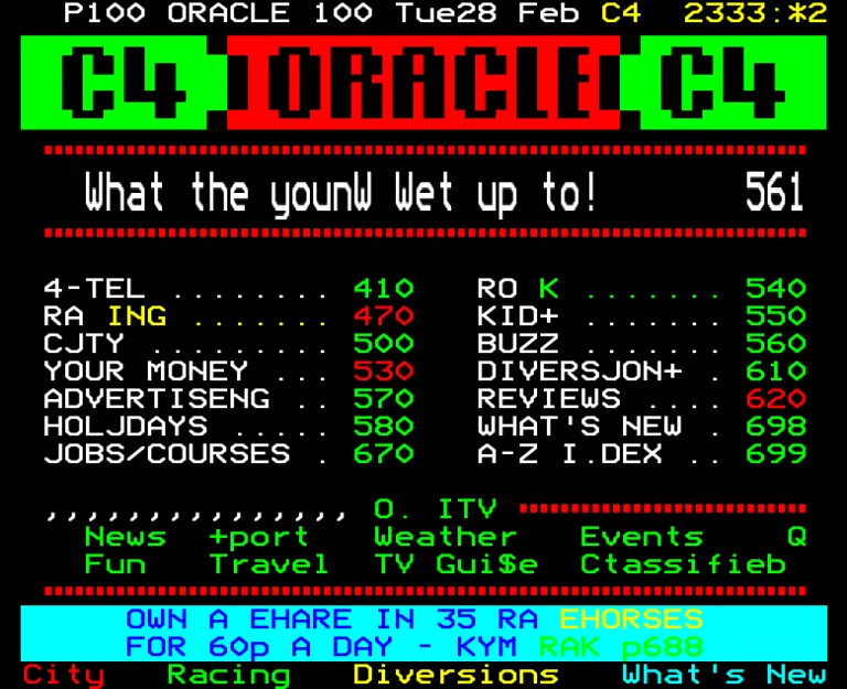 Channel Four from Tuesday 28th February 1989