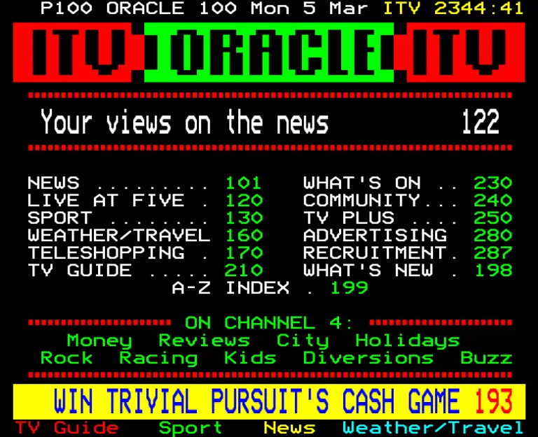 Central from Monday 5th March 1990