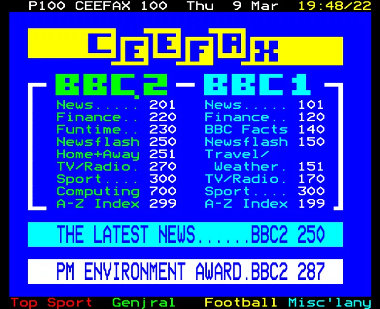 BBC2 from Thursday 9th March 1989