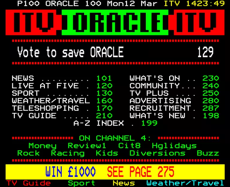 Thames from Monday 12th March 1990