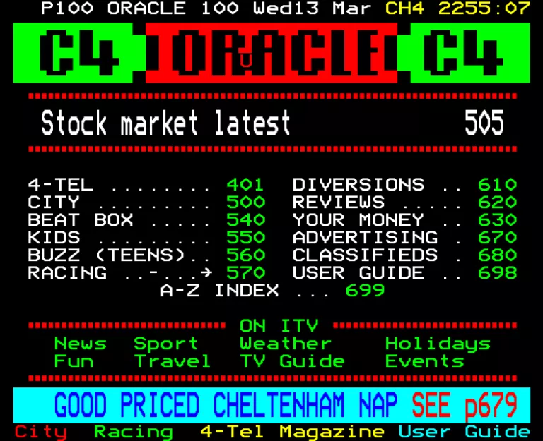 Channel Four from Wednesday 13th March 1991