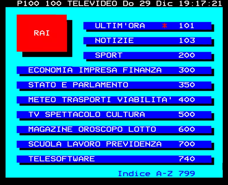 Rai 2 from Sunday 29th December 1991