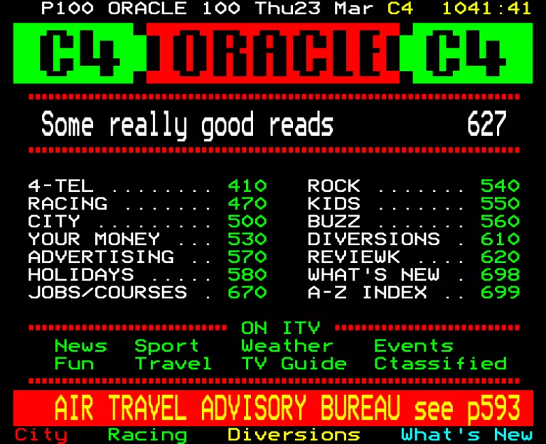 Channel Four from Thursday 23rd March 1989