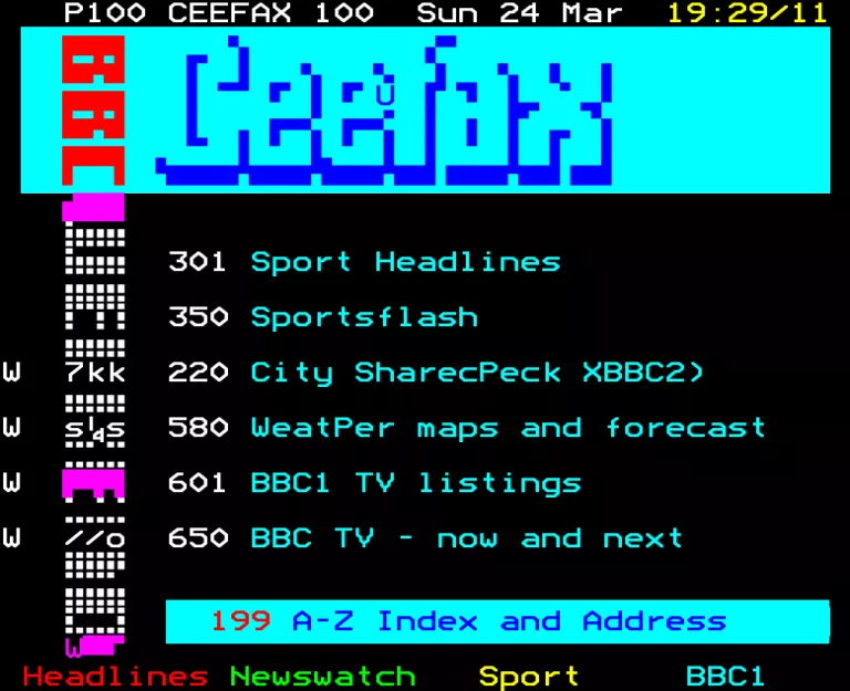 BBC2 from Sunday 24th March 1991