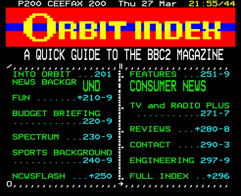 BBC2 from Thursday 27th March 1980