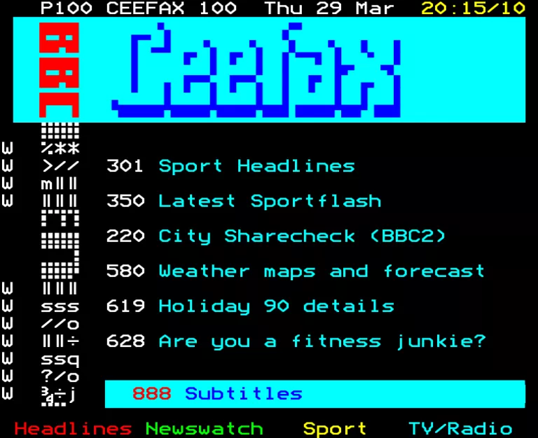 BBC2 from Thursday 29th March 1990