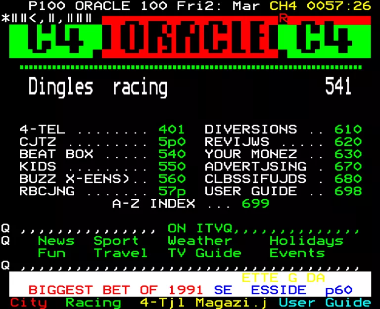 Channel Four from Friday 29th March 1991