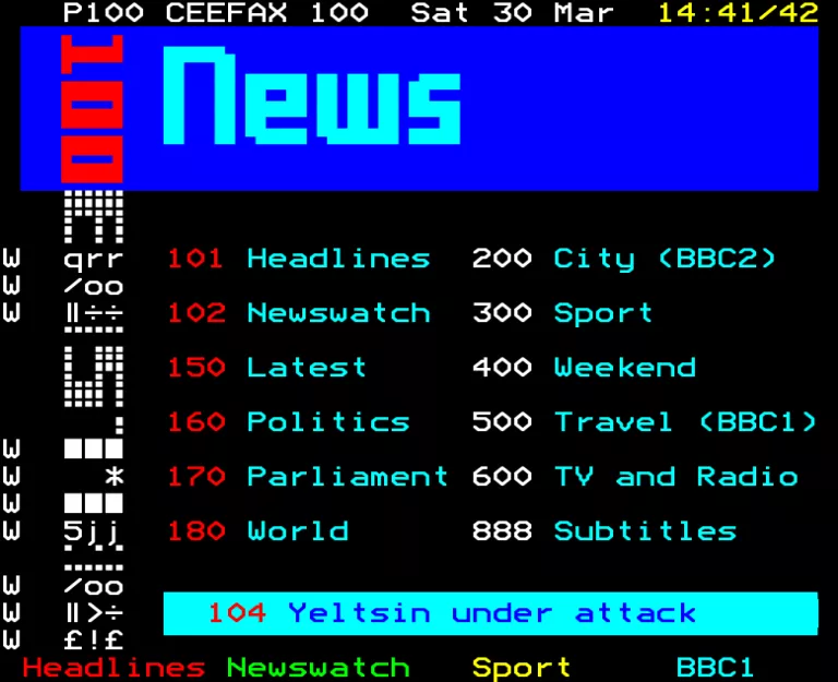 BBC2 from Saturday 30th March 1991