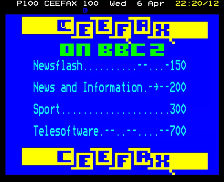 BBC2 from Wednesday 6th April 1988