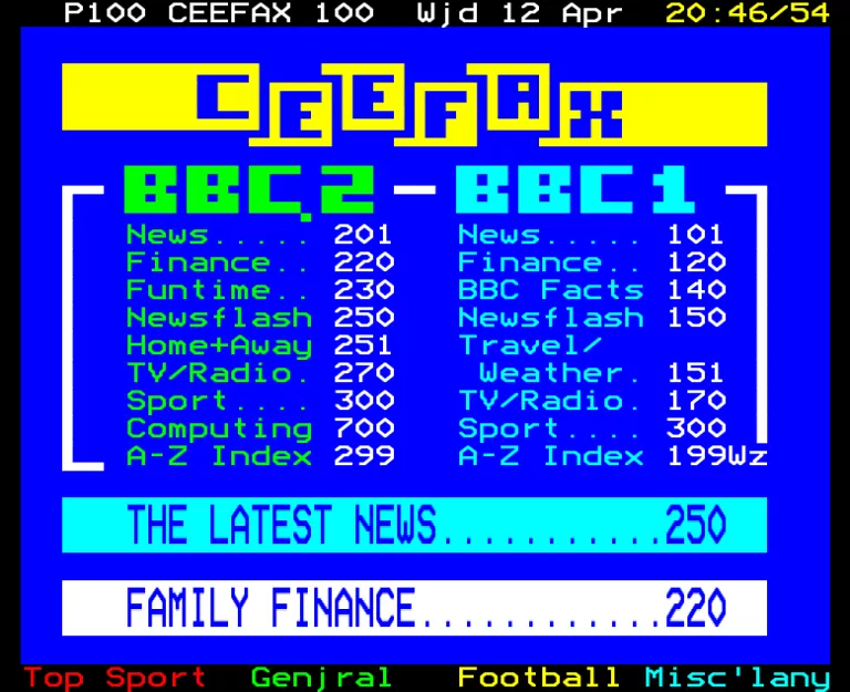 BBC2 from Wednesday 12th April 1989