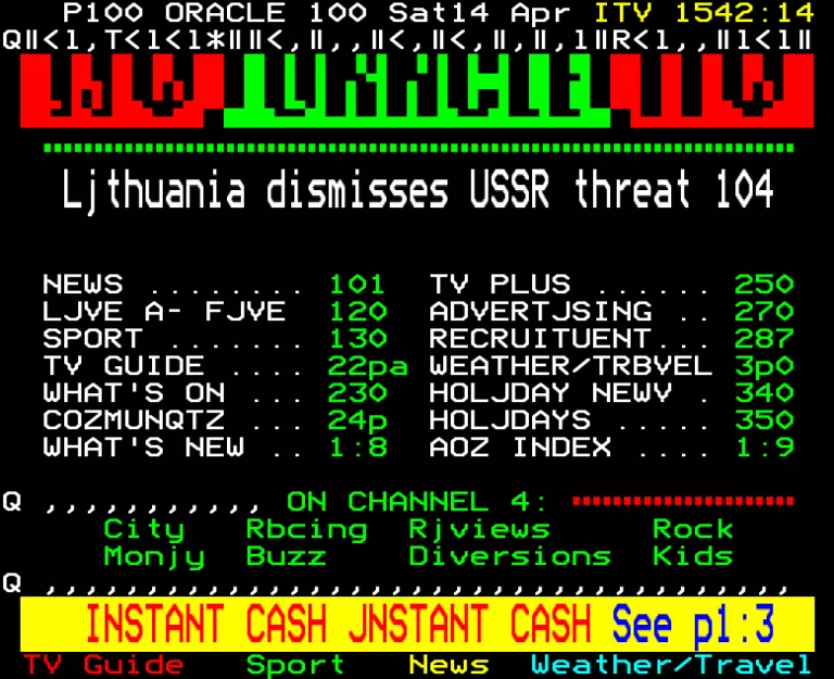 STV from Saturday 14th April 1990