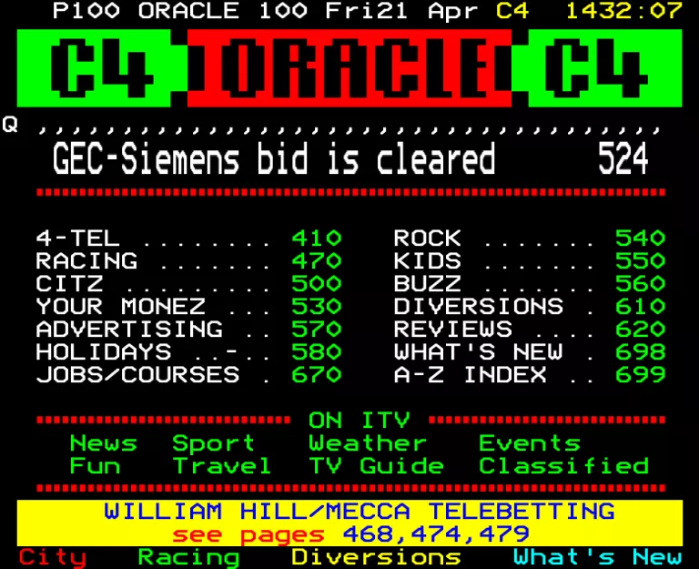 Channel Four from Friday 21st April 1989