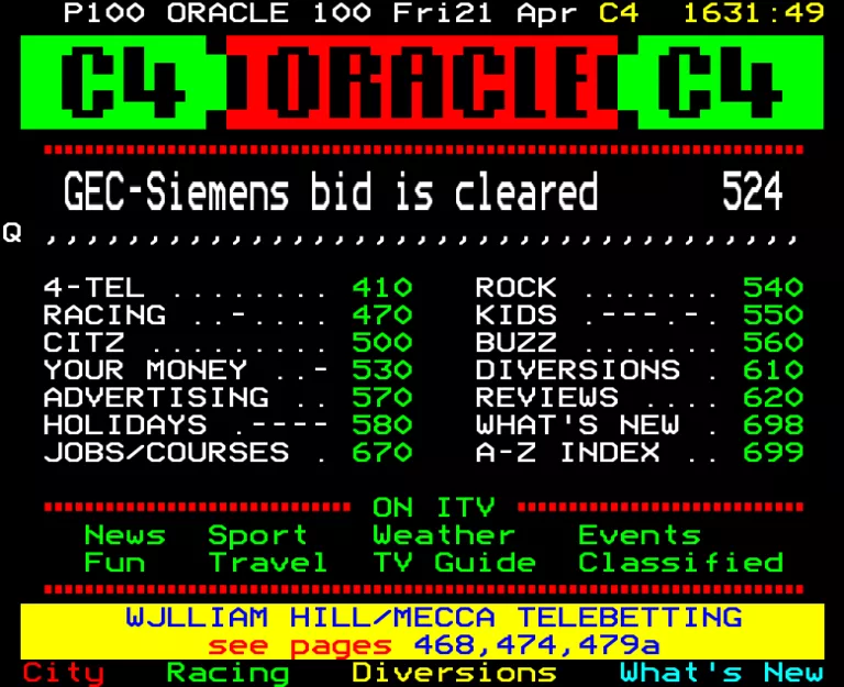 Channel Four from Friday 21st April 1989