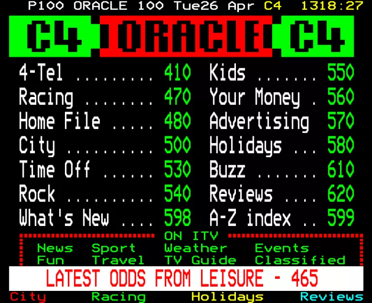 Channel Four from Tuesday 26th April 1988