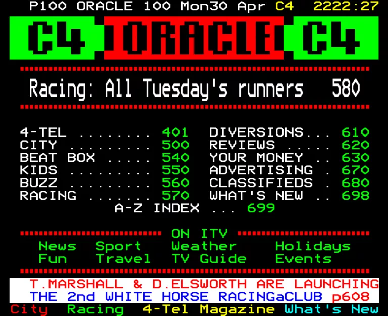 Channel Four from Monday 30th April 1990