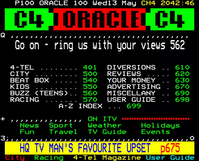 Channel Four from Wednesday 13th May 1992