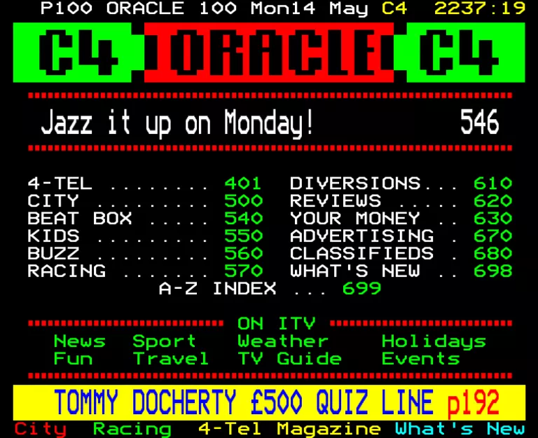 Channel Four from Monday 14th May 1990