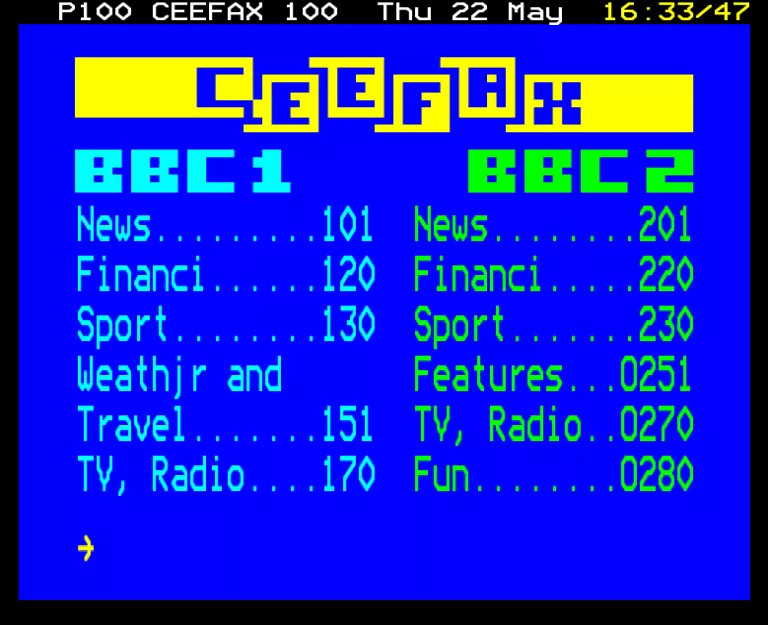 BBC1 from Thursday 22nd May 1986