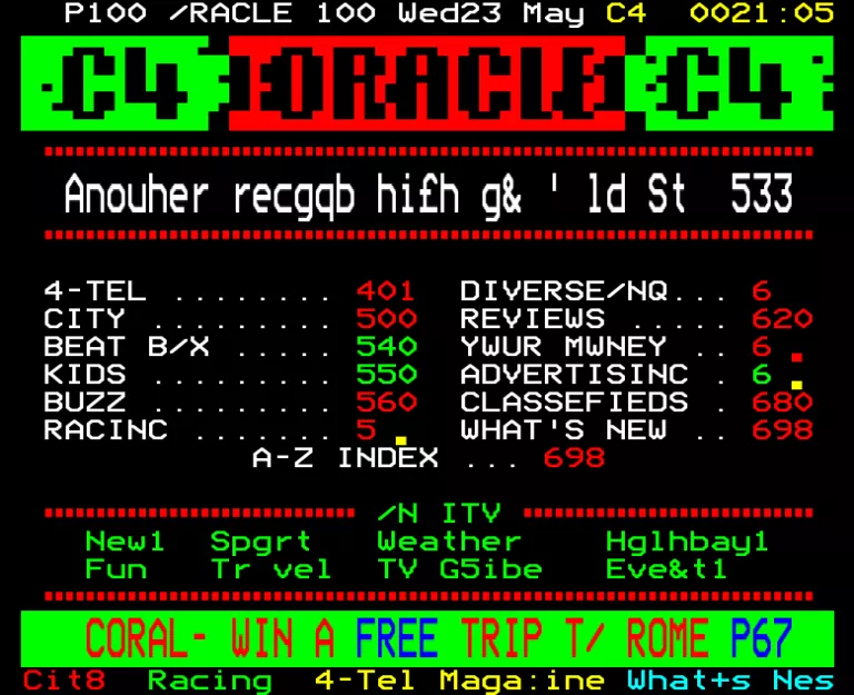 Channel Four from Wednesday 23rd May 1990