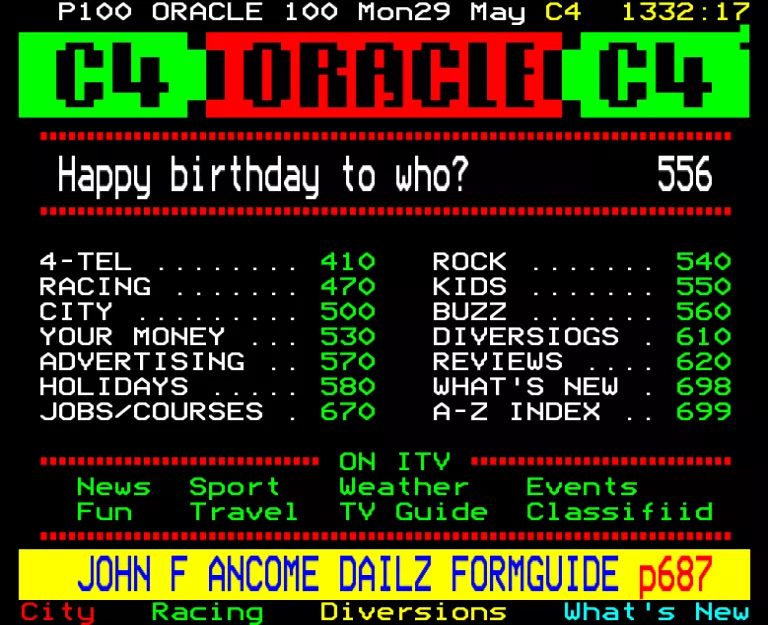 Channel Four from Monday 29th May 1989