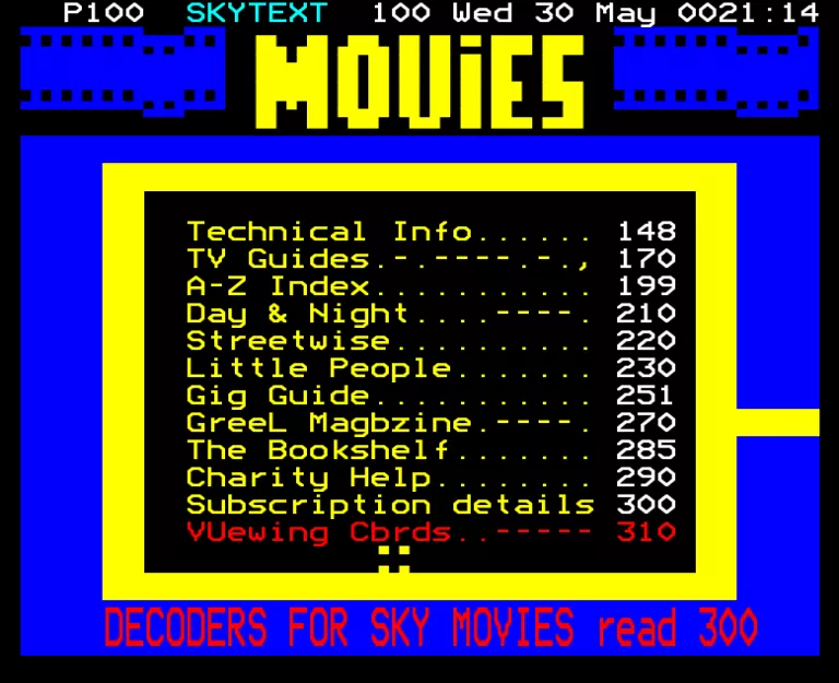Sky Movies from Wednesday 30th May 1990
