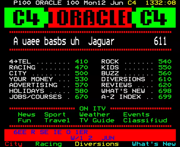 Channel Four from Monday 12th June 1989