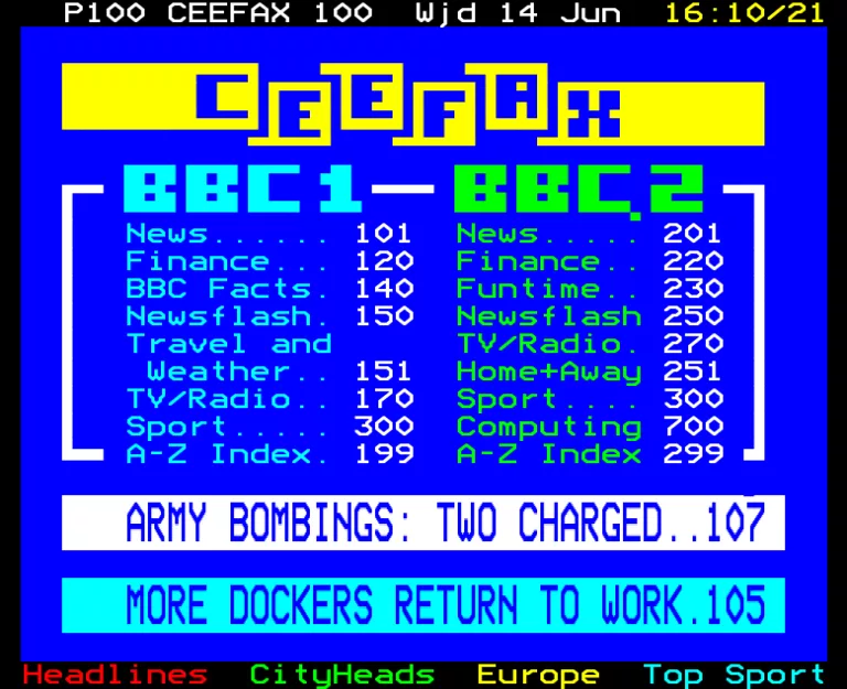 BBC1 from Wednesday 14th June 1989