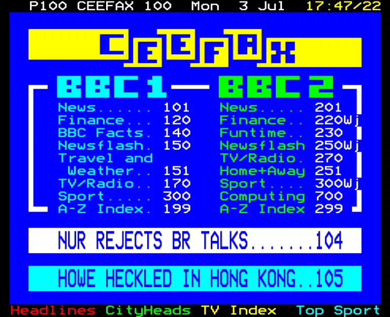 BBC1 from Monday 3rd July 1989