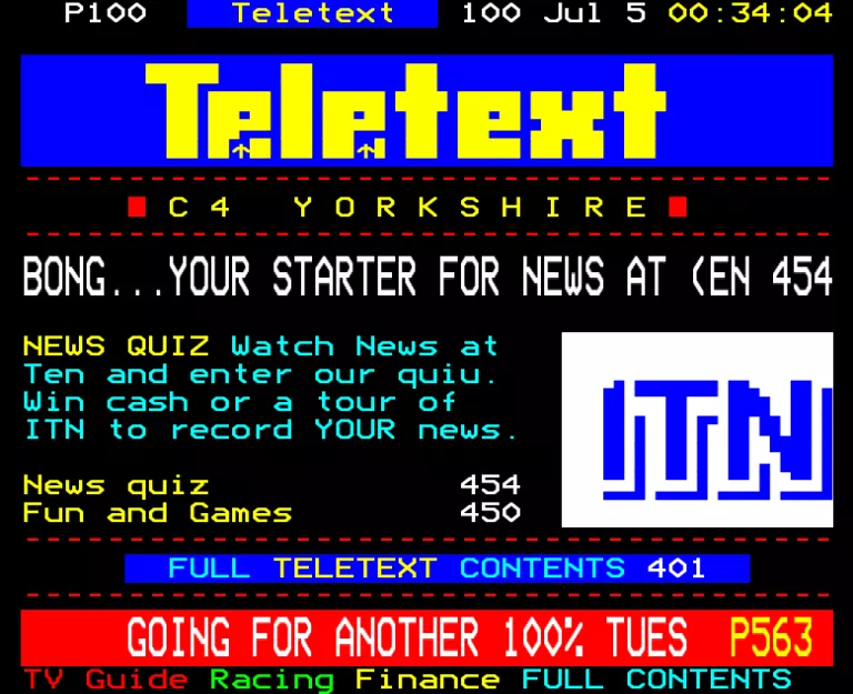 Channel Four from Tuesday 5th July 1994