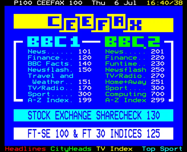 BBC1 from Thursday 6th July 1989