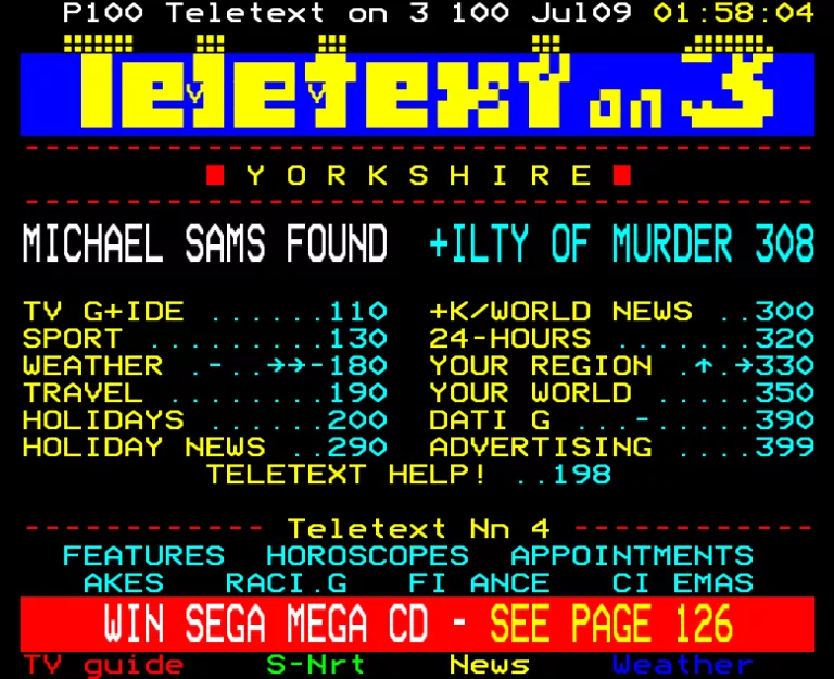 Yorkshire from Friday 9th July 1993