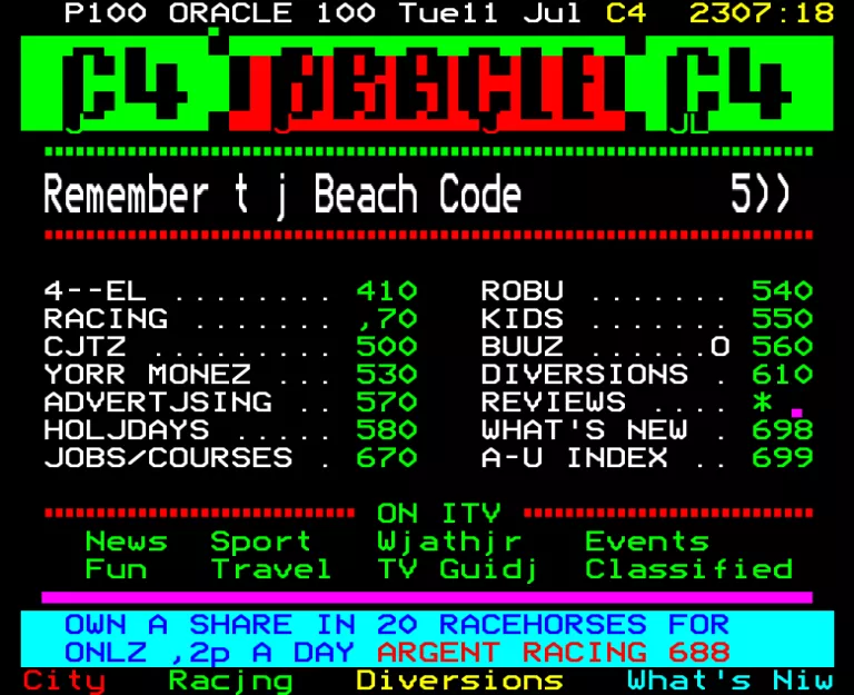 Channel Four from Tuesday 11th July 1989