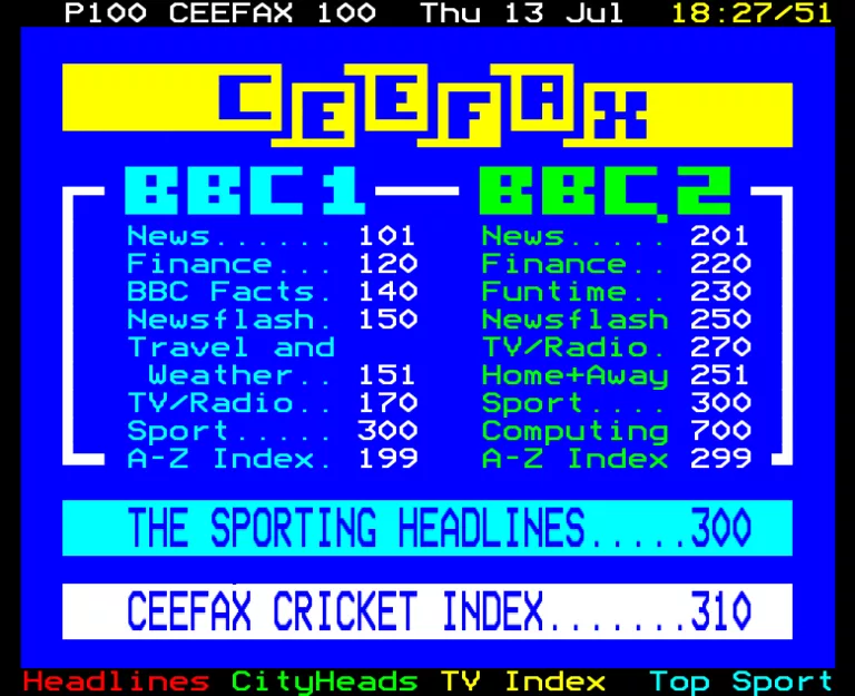 BBC1 from Thursday 13th July 1989