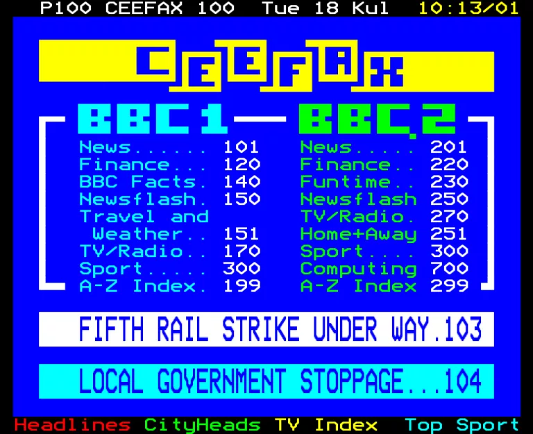 BBC1 from Tuesday 18th July 1989