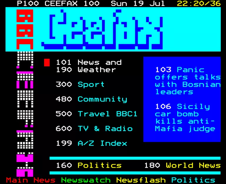 BBC2 from Sunday 19th July 1992