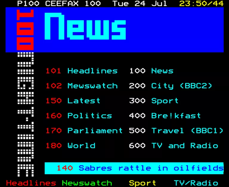 BBC1 from Tuesday 24th July 1990