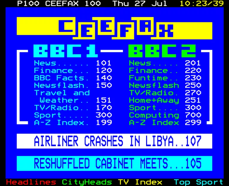 BBC1 from Thursday 27th July 1989